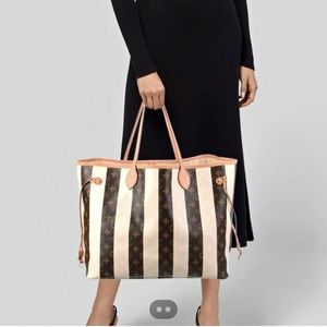 Louis Vuitton Monogram Rayures Neverfull MM Tote